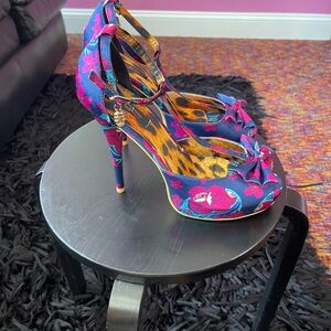 Floral High Heel Platform Shoes